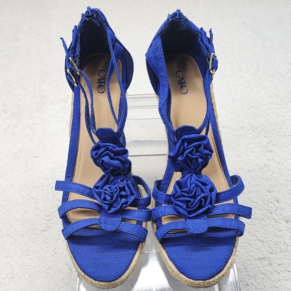 Cato Blue Wedge Sandals Size 10M - Picture 3 of 11